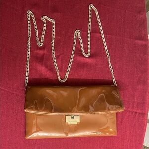Steve Madden Tan Patent Leather Clutch